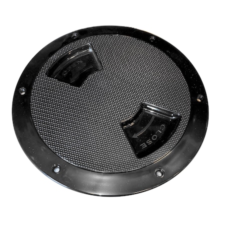 Sea-Dog Quarter-Turn Textured Deck Plate w/Internal Collar - Black - 5" 336357-1